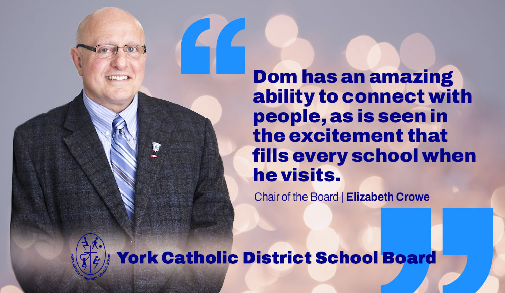 YCDSB Director of Education Domenic Scuglia Announces Retirement After Outstanding Teaching Career