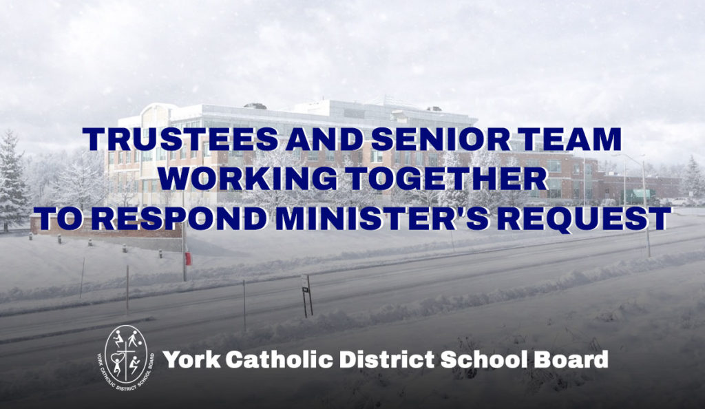Trustees and Senior Team Working Together to Respond Minister's Request